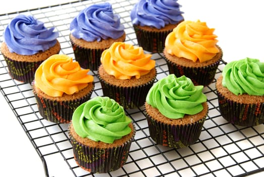 Cupcakes on a rack