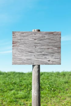 Old wooden sign without a message - insert your own
