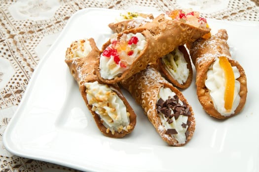 mixed Sicilian cannoli