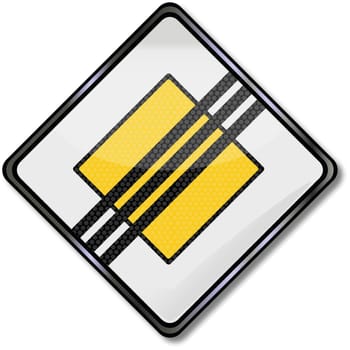 Traffic sign right of way lifted