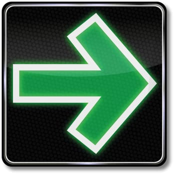 Traffic sign Green arrow at the traffic lights