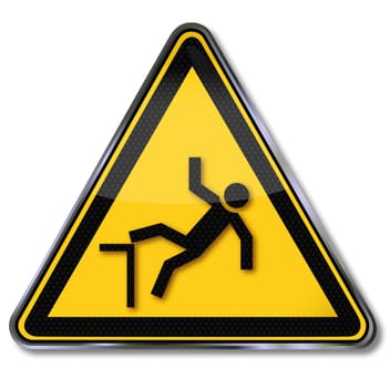 Danger sign warning of the risk of falling