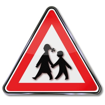 Traffic sign Attention Children