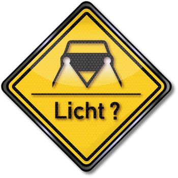 Traffic sign light and car headlights