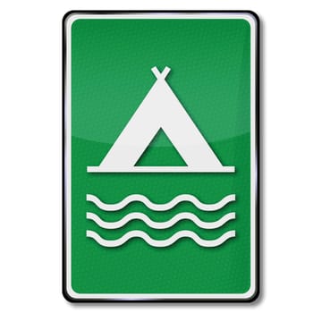 Sign Campsite by the water