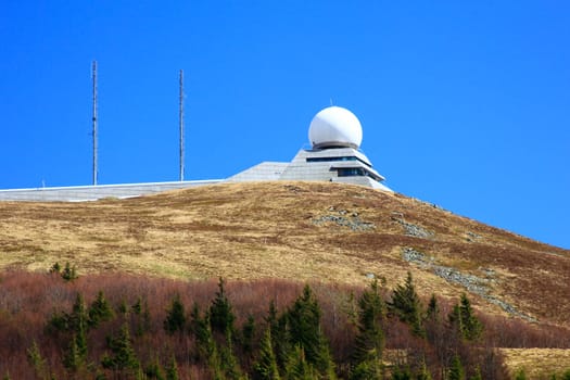 The radar station for air traffic control of civil air traffic on the Grand Ballon (1424m - German: Großer Belchen) in the Vosges,France