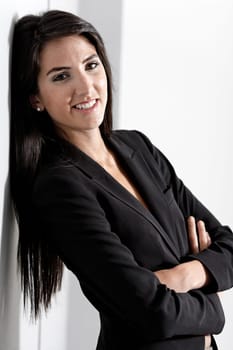 Professional working woman in corporate business suit