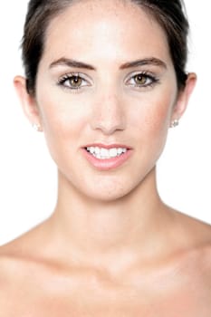 Beautiful young woman in a health and beauty style pose