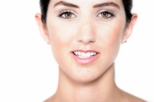 Beautiful young woman in a health and beauty style pose