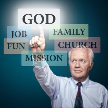 Senior pastor showing the priorities in our life