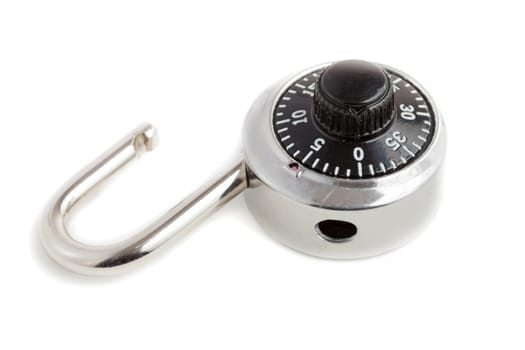 Close up image of a padlock with selective focus