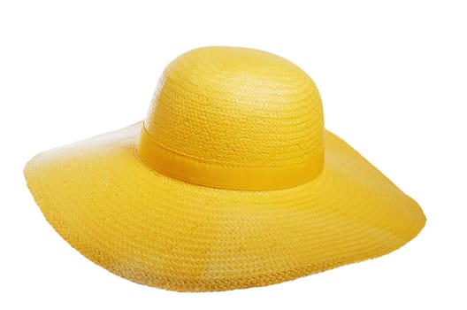 women's straw hat, isolated on white