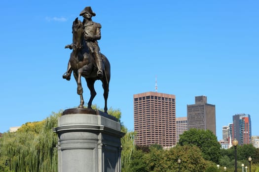 George Washington statue in Common Park  in Boston Massachusetts