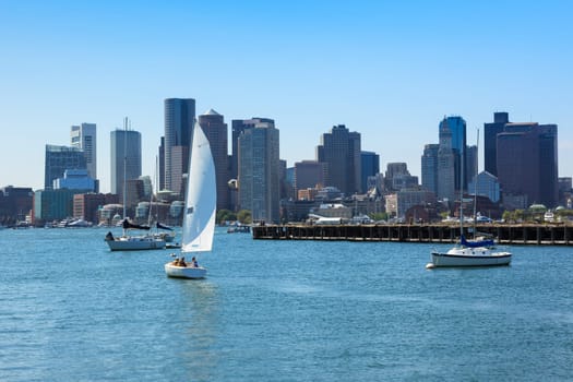 Boston skyline from East Boston, Massachusetts - USA