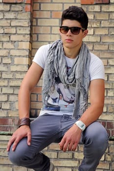 Scarf and sunglasses