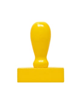 yellow rubber stamper isolated on white background