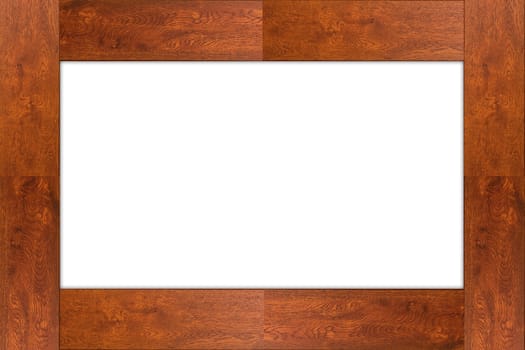 isolated wood frame on white background