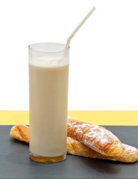 Horchata. Horchata is a drink, made with the juice of tiger nuts and sugar. Native from Valencia Spain, it is a refreshing drink, often accompanied with long thin buns called fartons