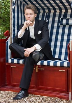 Man in a beach chair