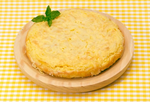 Spanish omelette with potatoes, parsley leaf gift auction