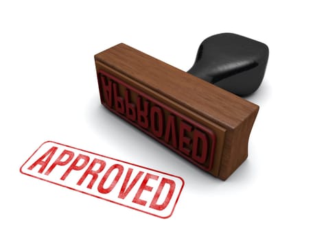 Rubber stamp that says "APPROVED"" stamped in red letters on a white background"