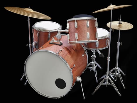 A Jazz drumkit on a black background