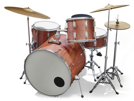 A Jazz drumkit on a white background