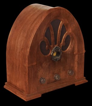 Gothic radio on black, isometric view