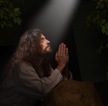 Jesus praying in the Garden of Gesthemene