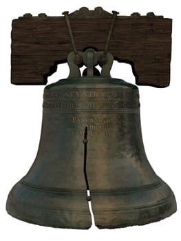 3D Recreation of the Liberty Bell on a white background with clipping path