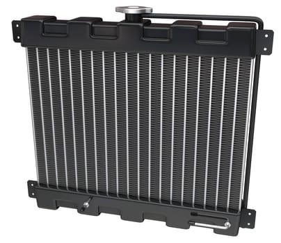 Car Radiator on a white background with clipping path