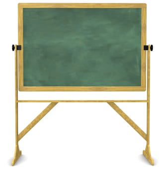 Retro, free-stanind, swiveling chalkboard isolated on white with a clipping path