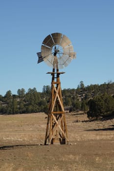 Windmill water pump on the prairie