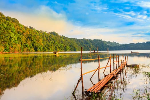 Tamblingan lake at sunrise time