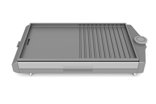 Electric barbecue on white background