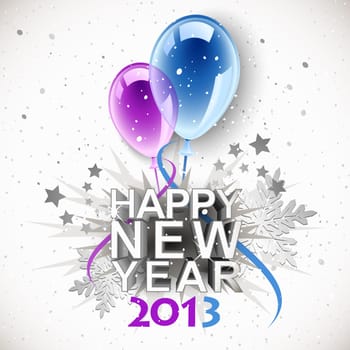 Vintage New Year 2013 with balloons