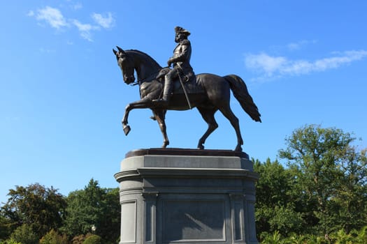 George Washington statue in Common Park  in Boston Massachusetts
