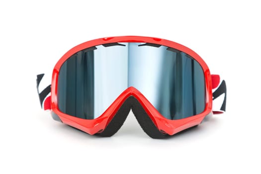 Brand new ski goggles isolated on white background