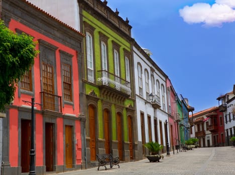 Gran Canaria Teror colorful facades in Canary islands