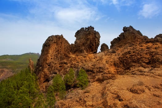 Gran canaria Tejeda Roques view from Roque Nublo in canary Islands