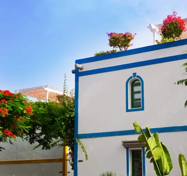 Gran canaria Puerto de Mogan white houses colonial in canary Islands
