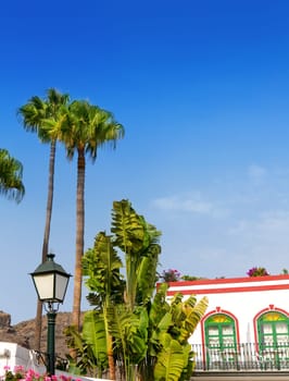 Gran canaria Puerto de Mogan white houses colonial in canary Islands
