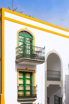 Gran canaria Puerto de Mogan white houses colonial in canary Islands