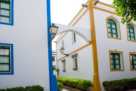 Gran canaria Puerto de Mogan white houses colonial in canary Islands
