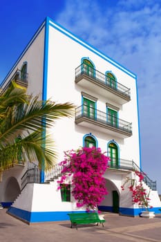 Gran canaria Puerto de Mogan white houses colonial in canary Islands