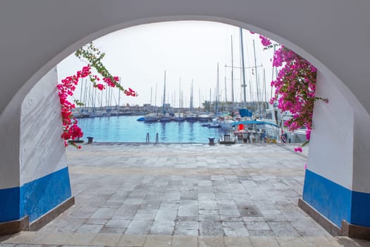 Gran canaria Puerto de Mogan marina boats in Canary Islands