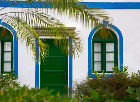 Gran canaria Puerto de Mogan white houses colonial in canary Islands