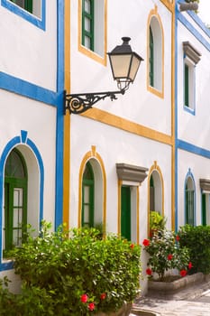 Gran canaria Puerto de Mogan white houses colonial in canary Islands