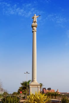 Cristobal Columbus colon statue in Maspalomas Gran Canaria