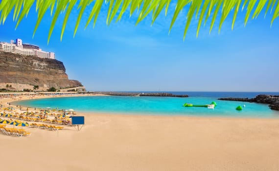 Amadores aqua beach in Gran Canaria at Canary Islands